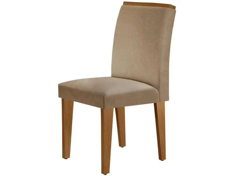 Dining Table 6 Chairs Rectangular Imbuia and Off White MDF Top with Glass Rufato Jade