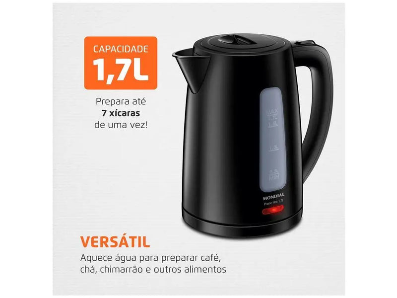 Electric Kettle Mondial Pratic Hot CE-17 Black 1.7L-220V